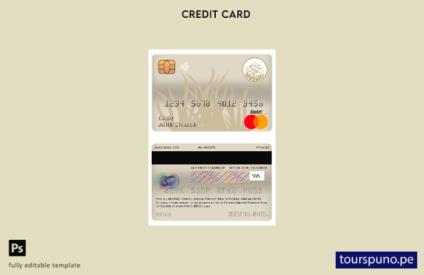 lista para imprimir plantilla de tarjeta de débito maestra del Banco de los Esta